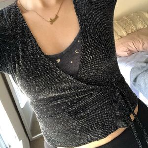 NEW - Urban Outfitters sparkle wrap top